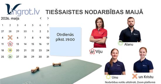 MAIJA abonements ārstnieciski profilaktiskajai vingrošanai tiešsaistē ar Vingrot.lv 
