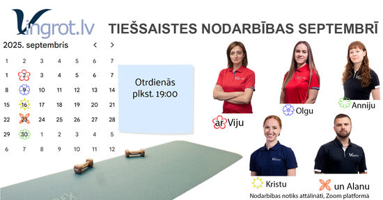 SEPTEMBRA abonements ārstnieciski profilaktiskajai vingrošanai tiešsaistē ar Vingrot.lv 