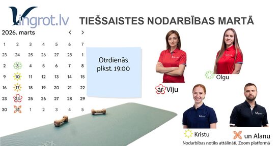 MARTA abonements ārstnieciski profilaktiskajai vingrošanai tiešsaistē ar Vingrot.lv 